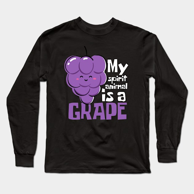 My Spirit Animal Is A Grape Funny Long Sleeve T-Shirt by DesignArchitect